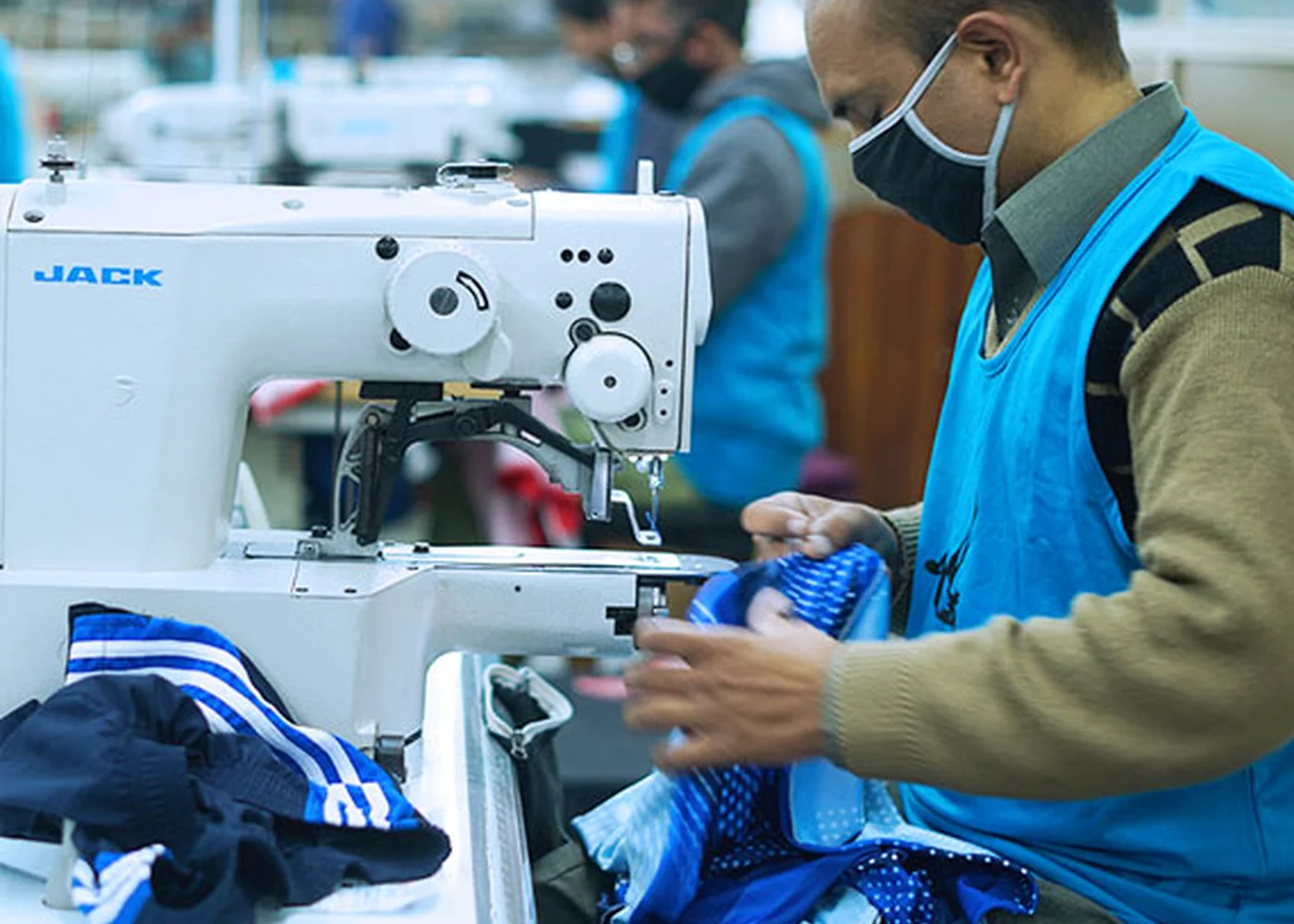Industrial sewing process for custom garments